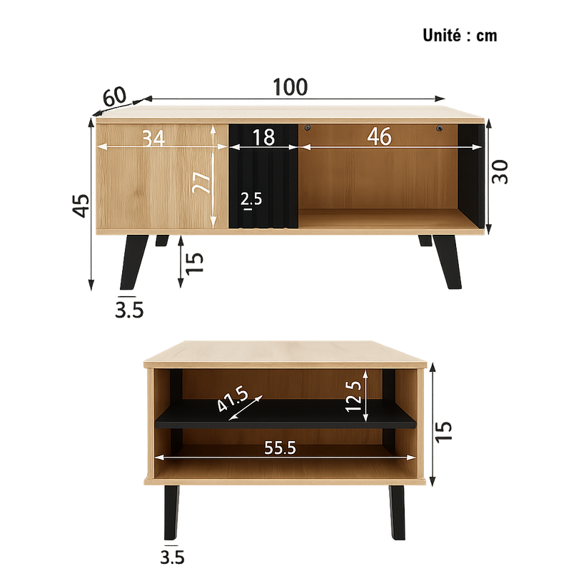 Table Basse Rectangulaire - Design Moderne Stravo