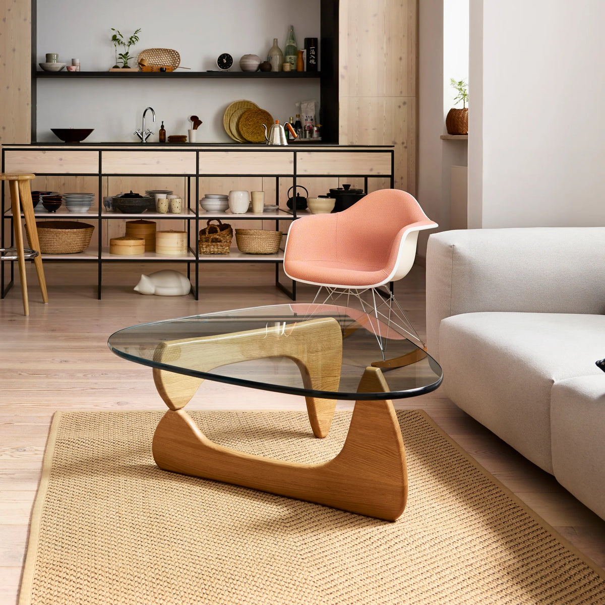 Table Basse en Verre et Bois Ovale - Design Scandinave Ovala