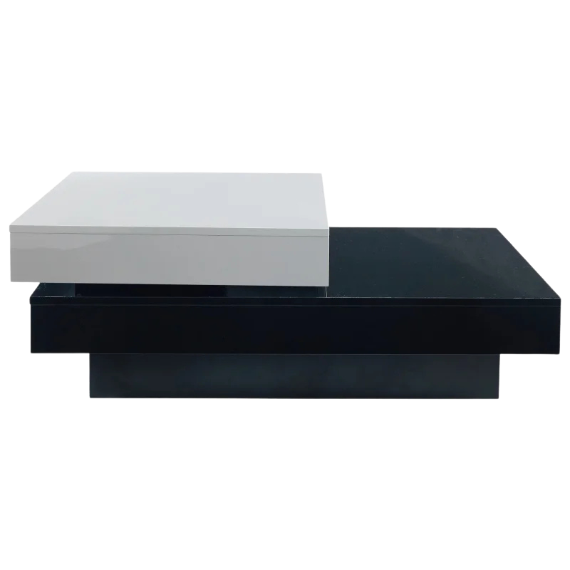 Table Basse Pivotante Double Plateau - Design Moderne Rotor