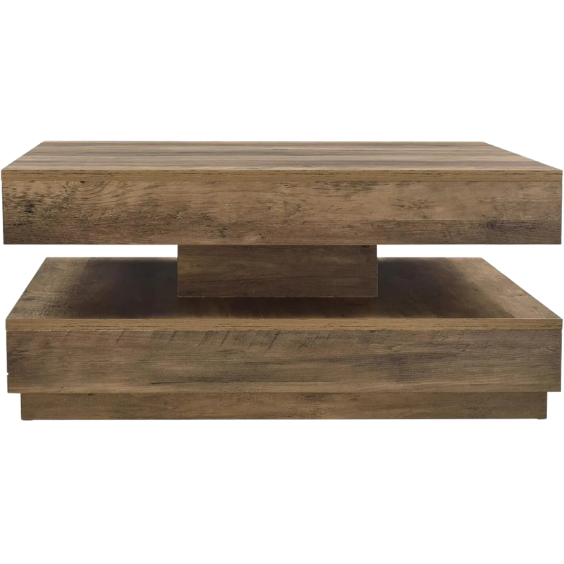 Table Basse Carrée Double Niveau Plateau Tournant Twist
