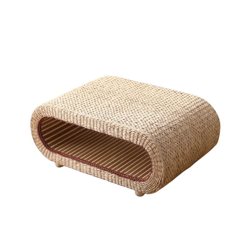 Table Basse en Rotin Naturel - Design Tressé Bahia