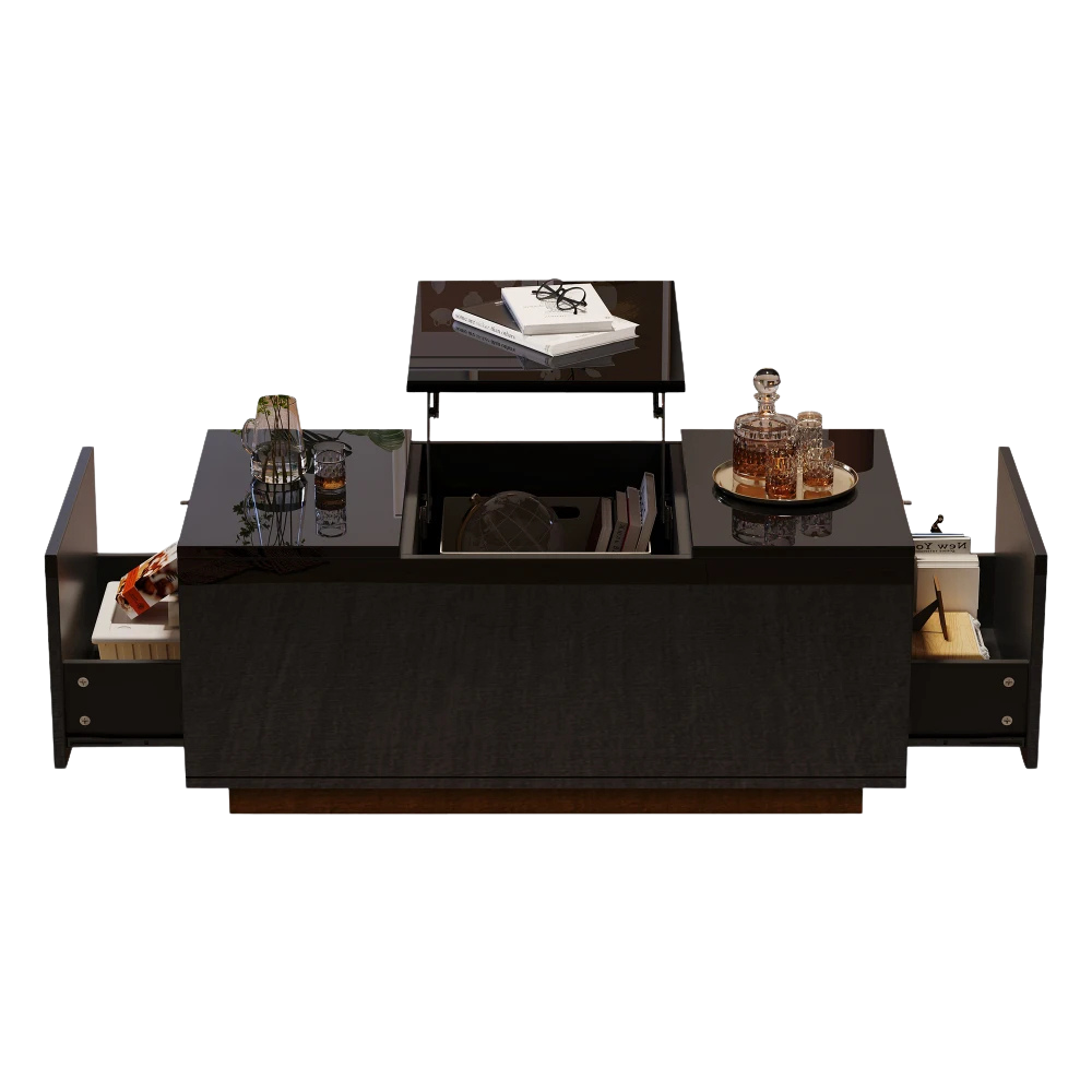 Table Basse Relevable avec LED et Plateau Ajustable - Kavon