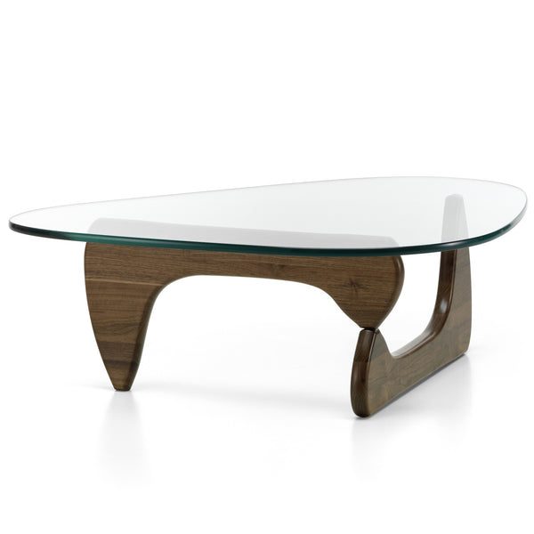 Table Basse en Verre et Bois Ovale - Design Scandinave Ovala